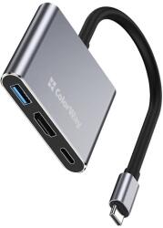 ColorWay USB hub (dokkolóállomás) ColorWay USB-C 3 az 1-ben Type C PD 100W/USB3.0/HDMI 4K (CW-HUB08) (CW-HUB08) - laptoptrading