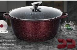 Silver Royal Diamond lábas tapadásmentes márvány bevonattal 20x8, 5 cm, 2, 2 L (SR-4020-bordó márvány)