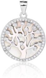  Ezüst életfa medál gyöngyházzal - átm. 19 mm (AG28629) P-DS0005