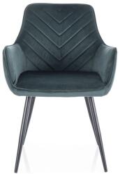 SIGNAL MEBLE Fig Velvet étkező szék fekete láb/ zöld Bluvel 78