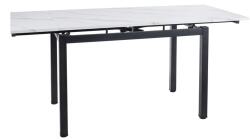 SIGNAL MEBLE GD-017 110(170)*74 étkező asztal márvány hatású fehér/ fekete