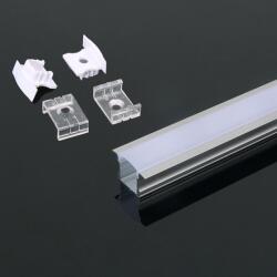 V-TAC Süllyeszthető, eloxált LED profil szett, 2m hosszú (14mm mély, 12mm LED szalaghoz is) (3351)