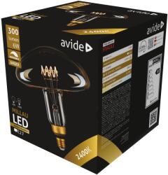 Avide Jumbo 6W LED Filament Millau 200x210mm Amber, E27, 2400K, Fényerőszabályzós (A4441)