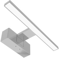 Avide LED Műanyag Tükörvilágító lámpa szerelődobozzal, szögletes, 4000K, természetes fehér, IP44, 5W, 300mm, 410 lumen, króm színű (A5208)