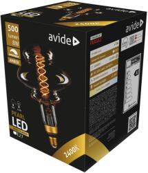 Avide Jumbo 8W LED Filament Pearl 160x210mm Amber, E27, 2400K, Fényerőszabályzós (A4489)