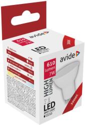 Avide LED Spot Alu+plastic, 7W, GU10, 100 °, WW, 3000K, meleg fehér, 610 lumen (A8665)
