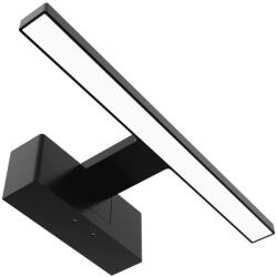 Avide LED Műanyag Tükörvilágító lámpa szerelődobozzal, szögletes, 4000K, természetes fehér, IP44, 5W, 300mm, 410 lumen, fekete színű (A5185)