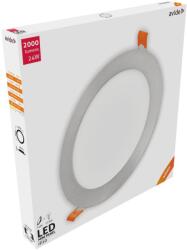 Avide LED Beépíthető Kerek Mennyezeti Lámpa, ALU, Szatén Nikkel, 24W, NW, 4000K, 2000 lumen, süllyesztett, természetes fehér (A9903)