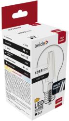 Avide LED White Filament Globe, 8, 5W, E27, 330°, WW, 2700K, meleg fehér, 1055 Lumen, üveg bura (A9382)
