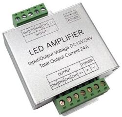 Optonica Jelerősítő 12V/24V RGBW vezérlő és dimmerhez 288W/576W, fém házas (6328)