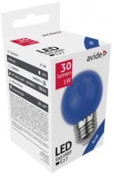 Avide Dekor LED fényforrás G45 1W E27 Kék, 30 lumen (A5905)