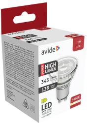 Avide LED Spot Alu+Plastic, 2, 5W, GU10, WW, 3000K, meleg fehér, Super High Lumen, 345 lumen (A8806)