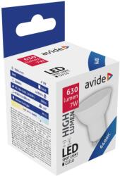 Avide LED Spot Alu+plastic, 7W, GU10, 100 °, CW, 6400K, hideg fehér, 630 lumen (A8702)