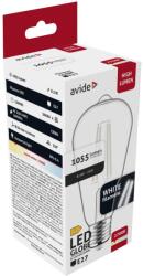 Avide LED White Filament ST64, 8, 5W, E27, 330°, WW, 2700K, meleg fehér, 1055 Lumen, üveg bura (A9481)