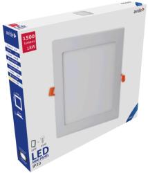 Avide LED Beépíthető Négyzetes Mennyezeti Lámpa, ALU, 18W, CW, 6400K, 1500 lumen, fehér keret, süllyesztett, LED panel, hideg fehér (A1338)