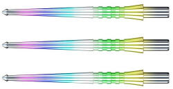 Target Darts Darts fémhegy Red Dragon Rainbow Raptor GT, szivárványos 32mm