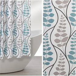 Feridras Perdea dus poliester, design cu plante (Dimensiuni perdea dus: 180x200 cm) (X187001) Perdea de dus