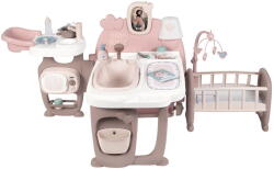 Smoby Centru de ingrijire pentru papusi Smoby Baby Nurse Doll s Play Center maro cu 23 accesorii Papusa