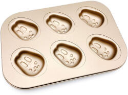  Muffin forma, nyuszi, fém, 6 db-os, 26x18 cm