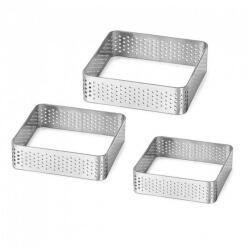  Négyzet tarte forma, fém, 3db-os