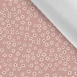 Takoy Gabardin anyag light miniatűr virágok fáradt rózsaszínben