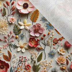 Takoy Kabátszövet 3D-s virágok Elena nyomtatási mintája