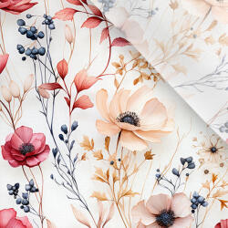 Takoy Enyhén elasztikus műselyem / silky anyag világos virágok 123