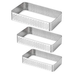  Téglalap tarte forma, fém, 3db-os