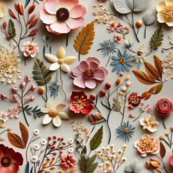 Takoy Kárpitos bevonóanyag BERG 3D-s virágok Elena nyomtatási mintája