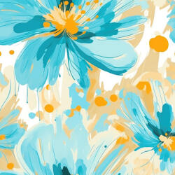 Takoy Len imitáció Mary türkizkék virágok