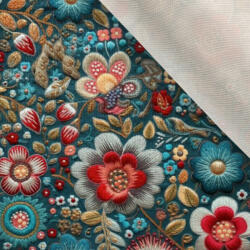 Takoy Bársony / velvet szövet Doris petróleum hímzés nyomtatási minta Mima