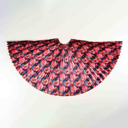 Takoy Panel szabásmintával pliszírozott gyerek félkörszoknyához, közepes félmatt szaténból - jellegzetes pipacsok - limitált minta