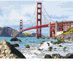 Brushme Számozott kifestő készlet, feszített vásznon, 40x50 cm - San Francisco-i híd