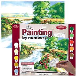 Royal & Langnickel Számozott kifestő készlet, akrilfesték+ecset, 29x39 cm - Pipacsmező