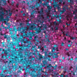 Takoy Funkcionális bordás passzé (méterre rendelhető) - magenta és türkiz glitteres nyomtatás imitáció