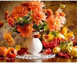 Brushme Számozott kifestő készlet, feszített vásznon, 40x50 cm - Őszi csendélet