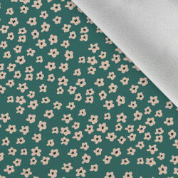 Takoy Téli softshell anyag miniatűr virágok zöld színben