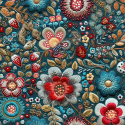 Takoy Poliészter gabardin / Rongo petróleum hímzés nyomtatási minta Mima