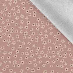 Takoy Téli softshell anyag miniatűr virágok fáradt rózsaszínben