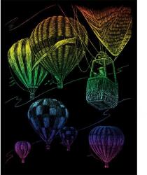 Royal & Langnickel Karckép gravírozó készlet karctűvel, 20x25 cm - Hőlégballonok, szivárvány