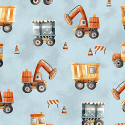 Takoy Fleece anyag 240g teherautók és kotrógépek