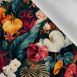 Takoy Téli softshell anyag színes trópusi virágok