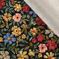 Takoy Bársony / velvet szövet Doris hímzés utánzat sötét 1