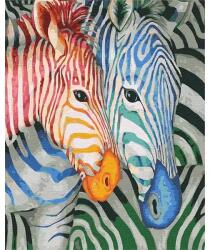 Brushme Számozott kifestő készlet, feszített vásznon, 40x50 cm - Csíkos zebrák