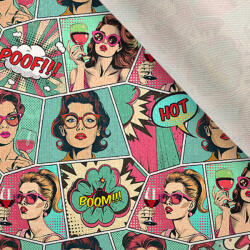 Takoy Bársony / velvet szövet Doris pop art mint képregény