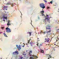 Takoy Műselyem, bársonyos fényű - világos virágok 4