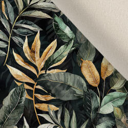 Takoy Ruházati stretch bársony fekete és arany levelek