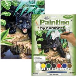 Royal & Langnickel Számozott kifestő készlet, akrilfesték+ecset, 22x30 cm - Fekete leopárd