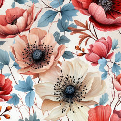 Takoy Anyag fürdőruhára és fitnesz ruházatra UV védelemmel virágok kék levelekkel