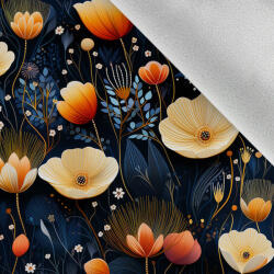 Takoy Téli softshell anyag sötét virágok 45